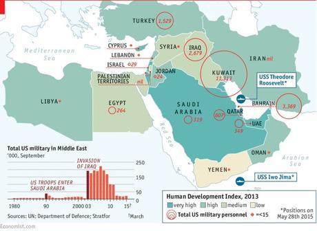 A pesar del distanciamiento Washington sigue siendo la piedra de toque para la seguridad de los monarcas del Golfo. Fuente: The Economist