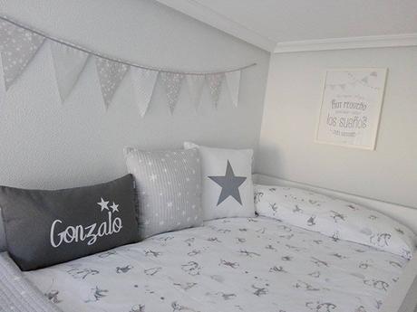 La habitación de los mellizos de Lorena en BLANCO Y GRIS!