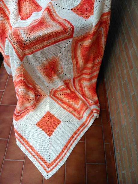 Colcha granny de crochet Naranja