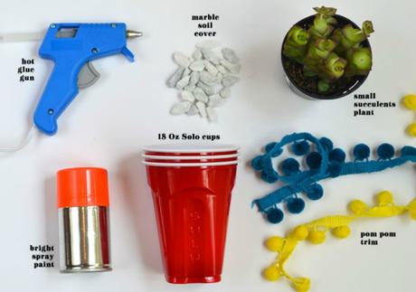 DIY macetas para suculentas con vasos de plástico