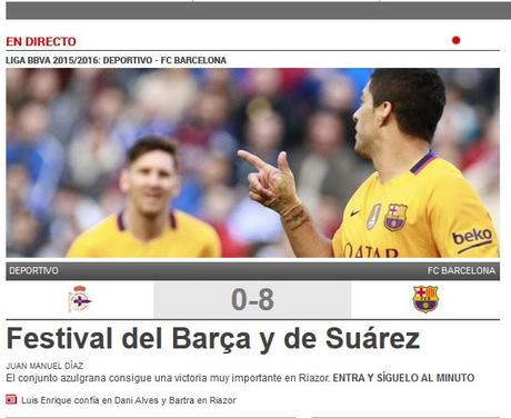 Diario Sport: Si el Madrid mete 8 goles al Depor y si lo hace el Barcelona