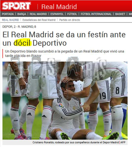 Diario Sport: Si el Madrid mete 8 goles al Depor y si lo hace el Barcelona