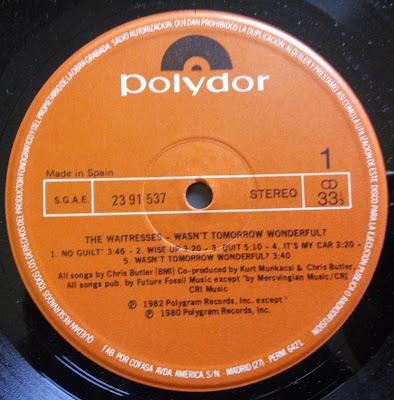 The Waitresses - Wasn't tomorrow wonderful? Lp 1982
