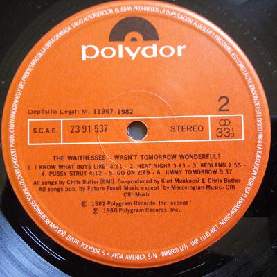 The Waitresses - Wasn't tomorrow wonderful? Lp 1982