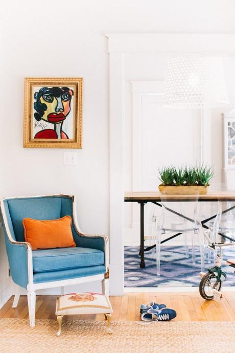 classic blue armchair