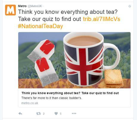 #NationalTeaDay tea metro test