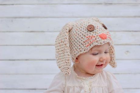 Cómo hacer un gorro para bebé en crochet con forma de conejo