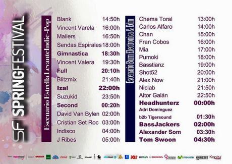 Horarios Spring Festival 2016