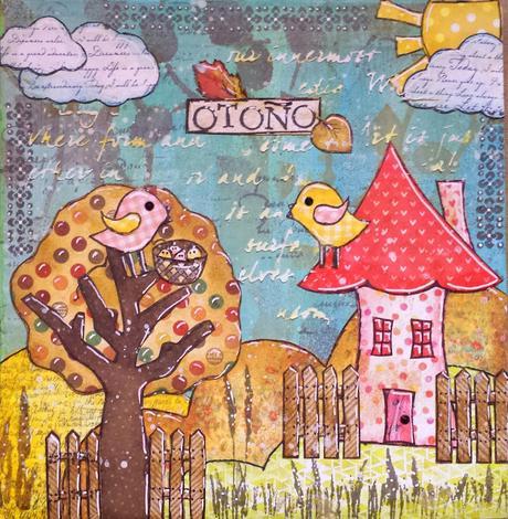 Reto abril Scrapbookpasion: Mi casita Mixed Media