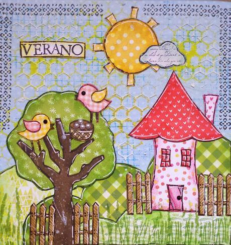 Reto abril Scrapbookpasion: Mi casita Mixed Media