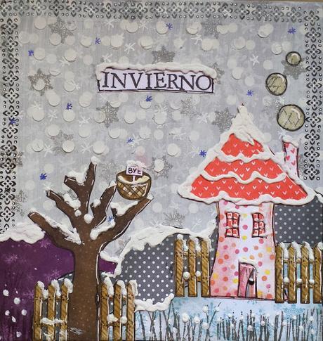 Reto abril Scrapbookpasion: Mi casita Mixed Media