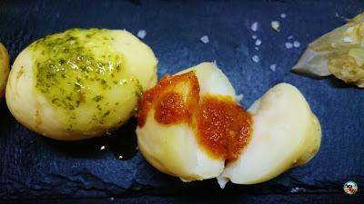 Mojo rojo y verde canario