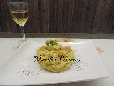 Risotto de salmón en olla programable.