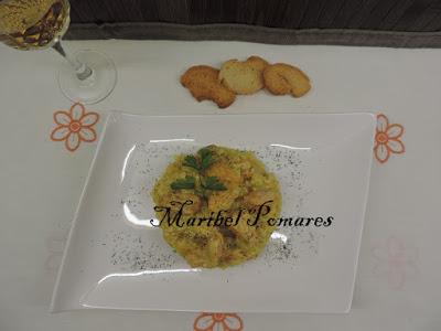 Risotto de salmón en olla programable.