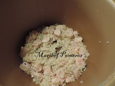 Risotto de salmón en olla programable.