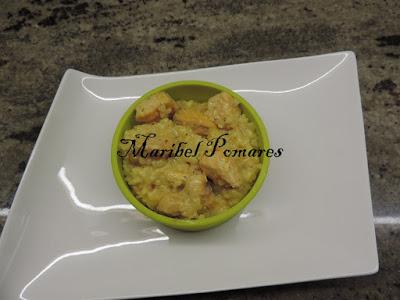 Risotto de salmón en olla programable.