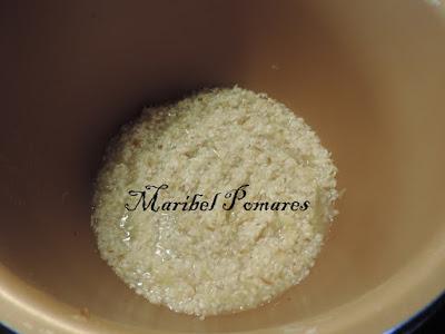 Risotto de salmón en olla programable.