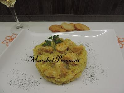 Risotto de salmón en olla programable.