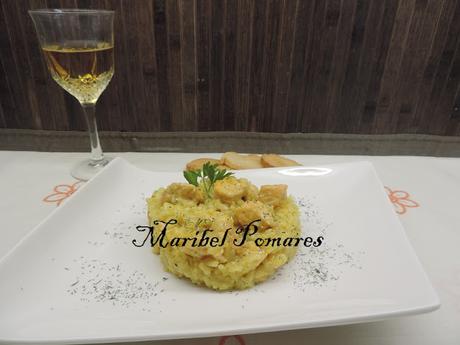 Risotto de salmón en olla programable.