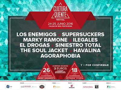 Cultura Quente 2016: Los Enemigos, Supersuckers, Marky Ramone, Ilegales, El Drogas, Siniestro Total...