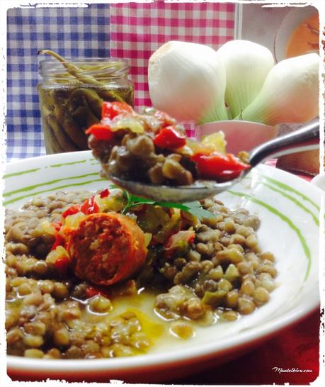 Lentejas con sofrito de verduras y chorizo 4