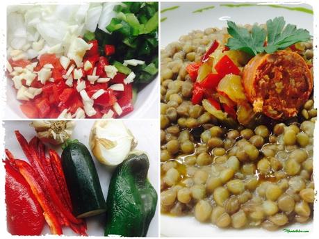 Lentejas con sofrito de verdura y chorizo Ingredientes_Fotor