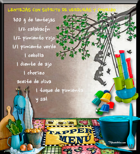 Lentejas con sofrito de verduras y chorizo Etiqueta