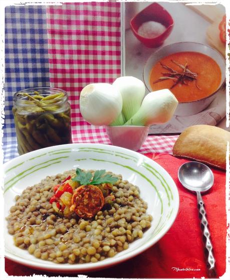 Lentejas con sofrito de verduras y chorizo 2