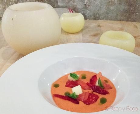 Salmorejo de fresas Aula canela fina baco y boca