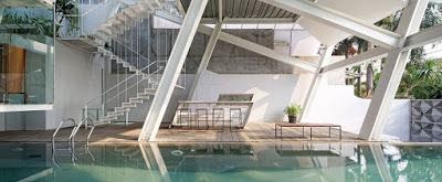 Casa Inclinada de Estilo Minimalista en Jakarta