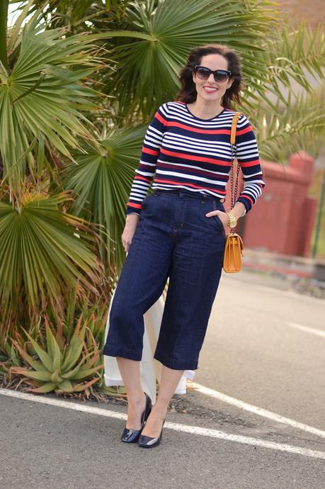 color-stripes-zara-denim-culottes-outfit-street-style