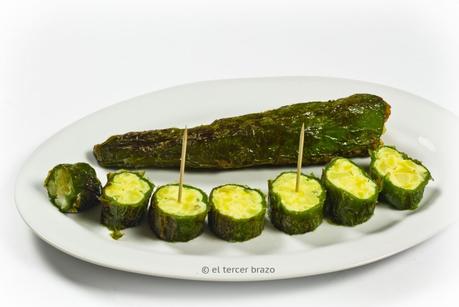 Pimiento verde relleno de torrilla patata