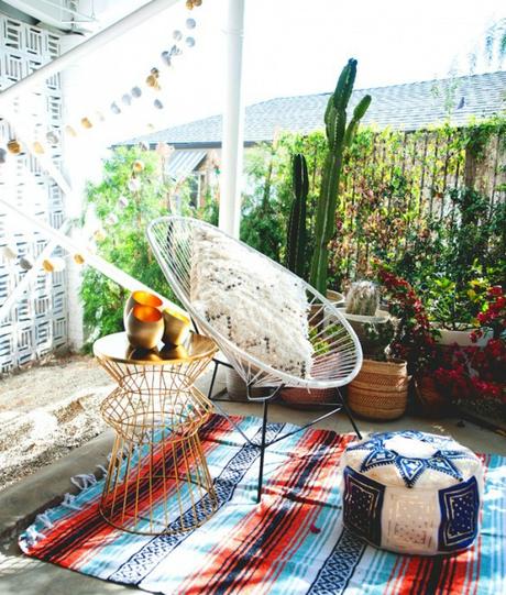 Before & after parking transformado en terraza boho