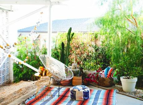 Before & after parking transformado en terraza boho