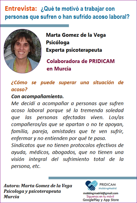 MobbingMadrid: Entrevista: ¿Qué te motivó a trabajar con personas que sufren o han sufrido acoso laboral? 