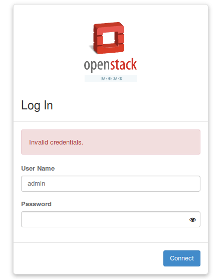 invalid credentials openstack por DBigCloud