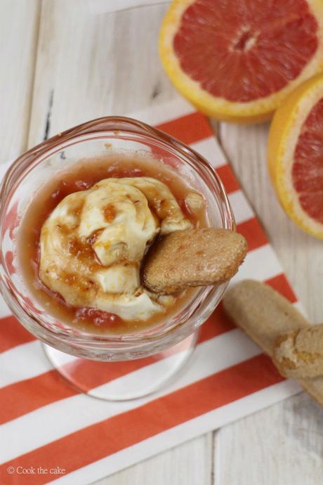 pomelo, vasitos de mascarpone, verrines