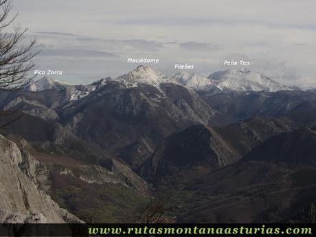 Vista del Pico Zorru, Maciédome, Pileñes y Ten