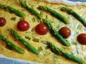 Tarta queso parmesano espárragos