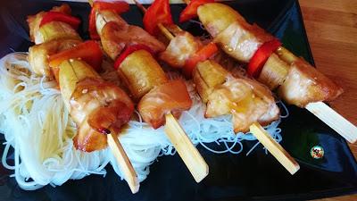 Brochetas de pavo