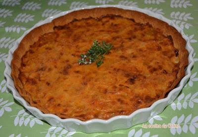 Pastel de puerros y bacón