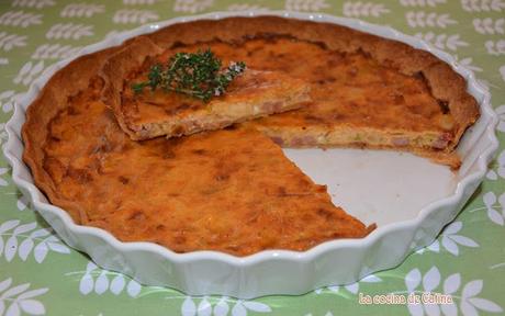 Pastel de puerros y bacón