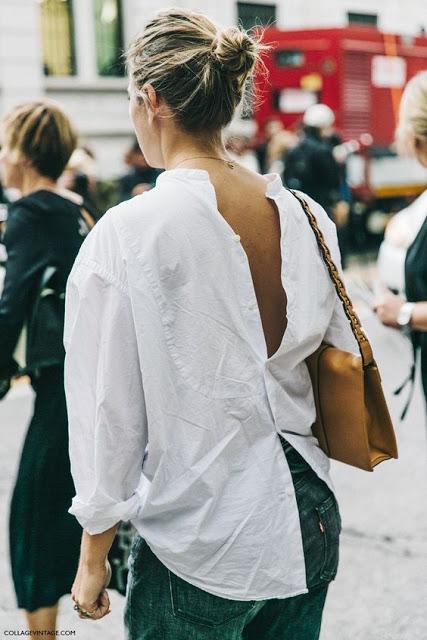 STYLE TIPS; BACKLESS SHIRT.-