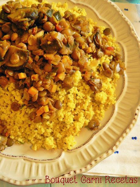 Ragú de hongos Portobello y lentejones