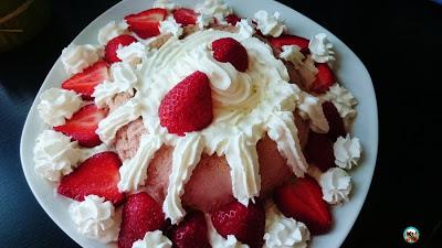 Flan de fresas al microondas