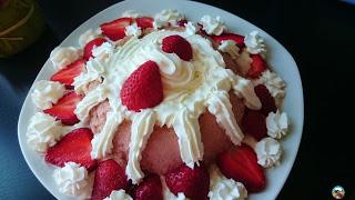 Flan de fresas al microondas