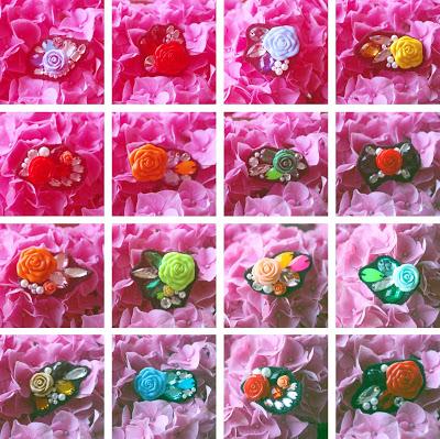 primavera broches garabatea flores