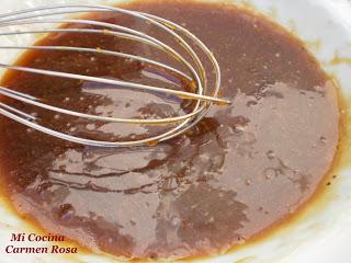 PICANTON AL HORNO MARINADO CON SALSA DE SOJA, MIEL Y JENGIBRE
