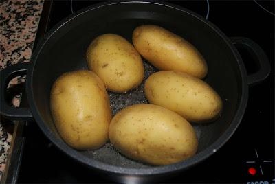 patatas con jamón a la crema de soja paso 1