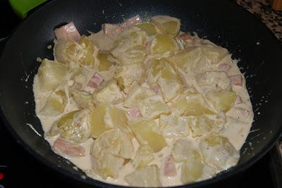 patatas con jamón a la crema de soja paso 4